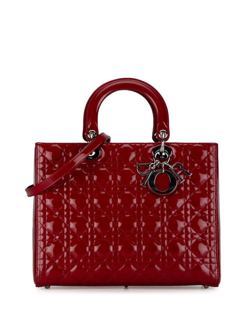 Christian Dior Pre-Owned 2010 Large Patent Cannage Lady Dior satchel - Red von Christian Dior Pre-Owned