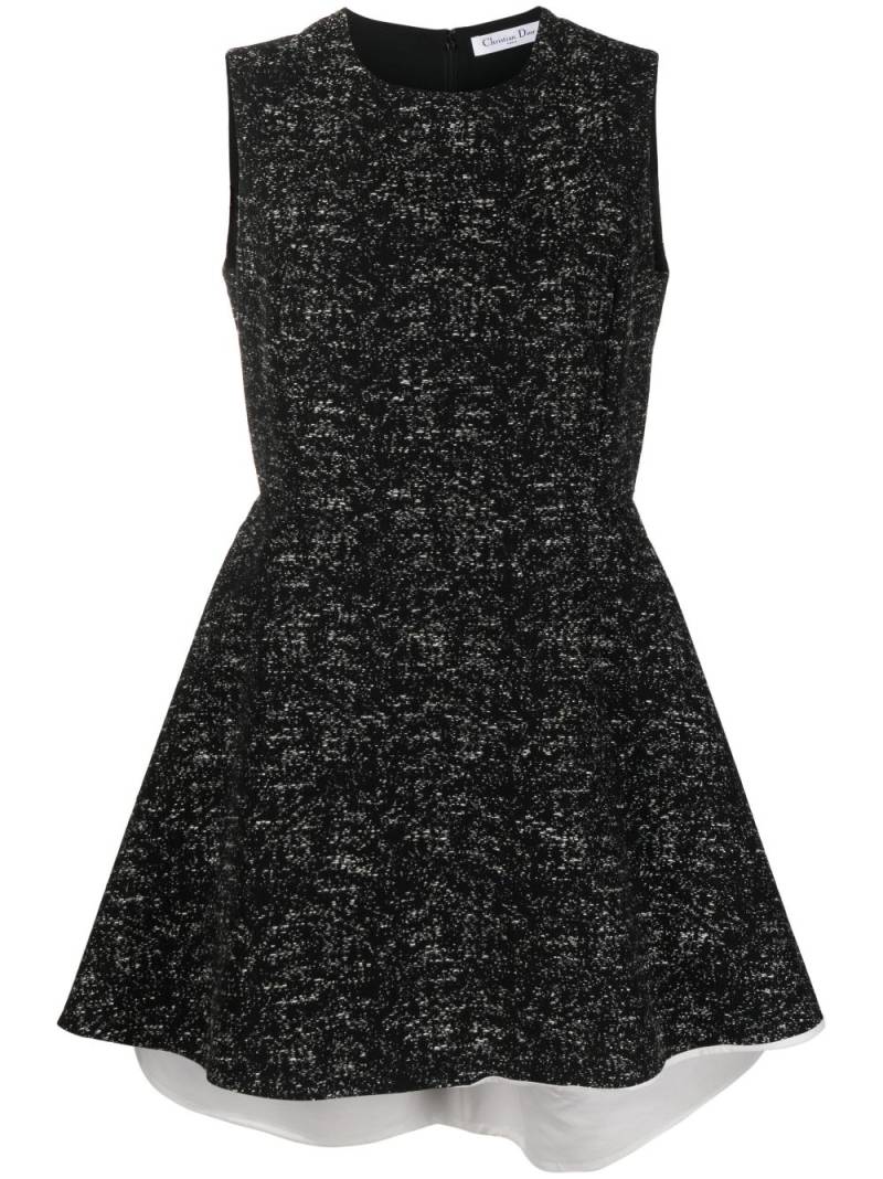 Christian Dior Pre-Owned 2010 woven flared mini-dress - Black von Christian Dior Pre-Owned