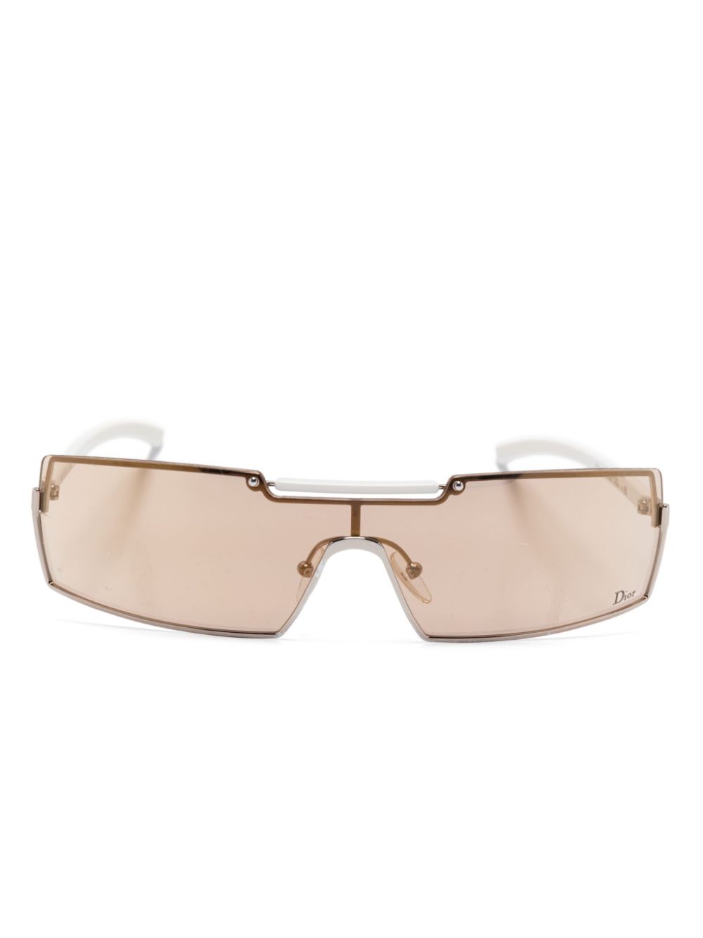 Christian Dior Pre-Owned 2010s biker-style frame sunglasses - White von Christian Dior Pre-Owned