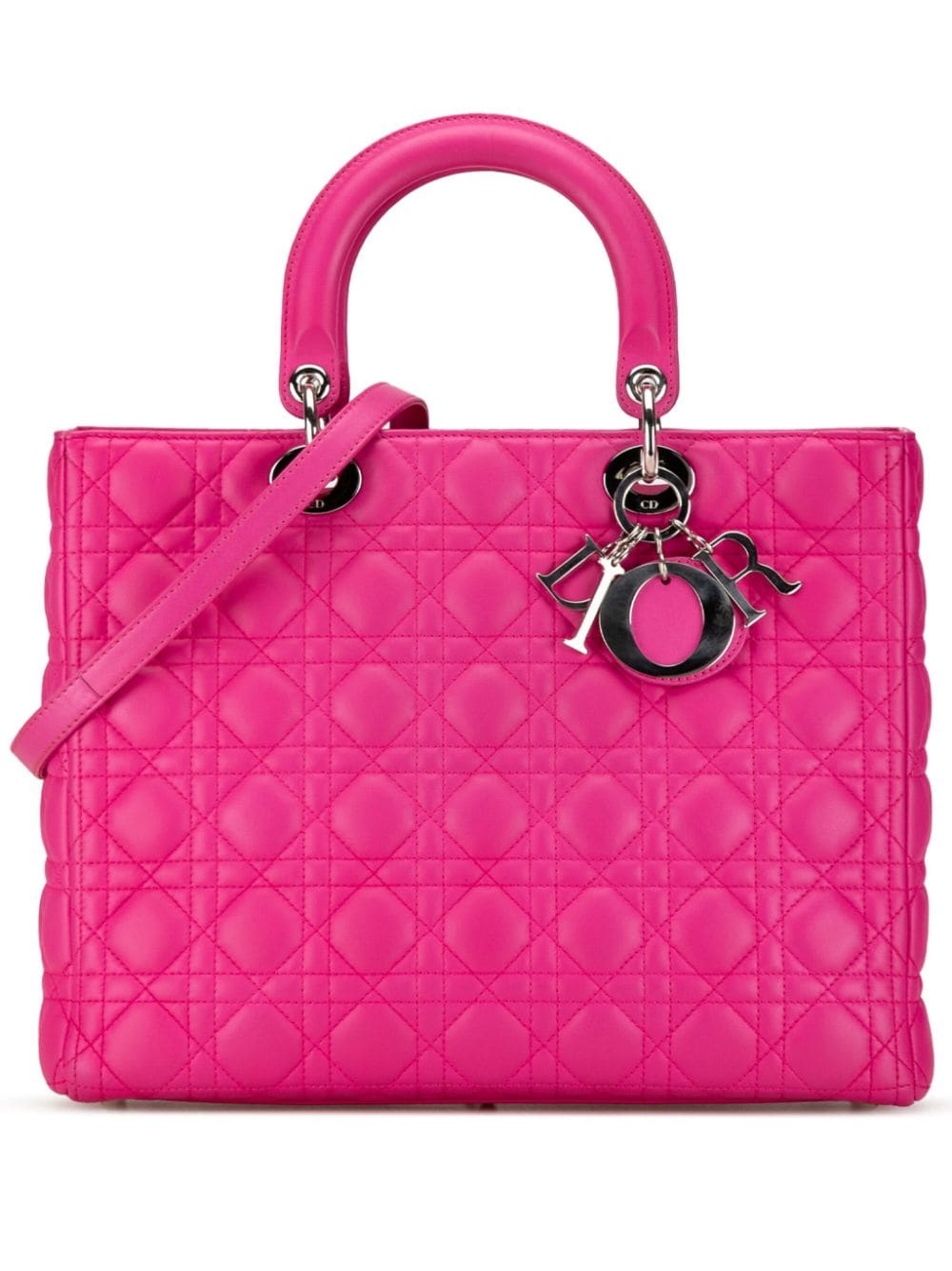 Christian Dior Pre-Owned 2011 Large Lambskin Cannage Lady Dior satchel - Pink von Christian Dior Pre-Owned