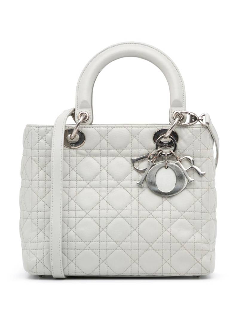 Christian Dior Pre-Owned 2011 medium Cannage Lady Dior two-way handbag - White von Christian Dior Pre-Owned