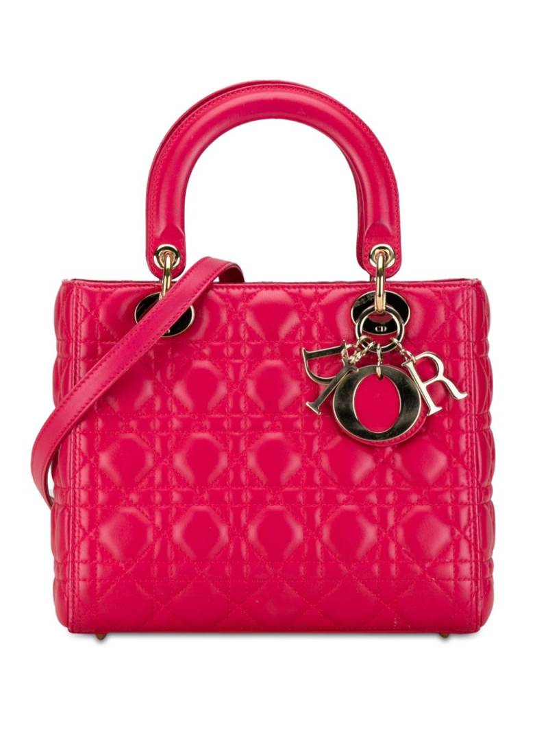 Christian Dior Pre-Owned 2012 Medium Lambskin Cannage Lady Dior satchel - Pink von Christian Dior Pre-Owned