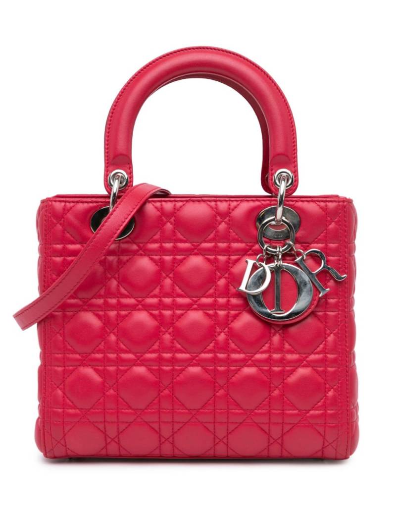 Christian Dior Pre-Owned 2013 Medium Lambskin Cannage Lady Dior satchel - Red von Christian Dior Pre-Owned