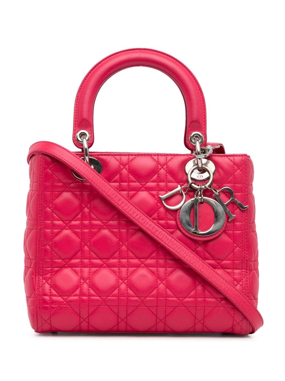 Christian Dior Pre-Owned 2014 Medium Lambskin Cannage Lady Dior satchel - Pink von Christian Dior Pre-Owned