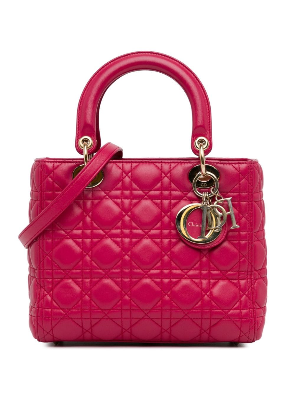 Christian Dior Pre-Owned 2014 Medium Lambskin Cannage Lady Dior satchel - Pink von Christian Dior Pre-Owned