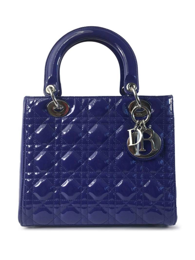 Christian Dior Pre-Owned 2015 Medium Patent Cannage Lady satchel - Blue von Christian Dior Pre-Owned