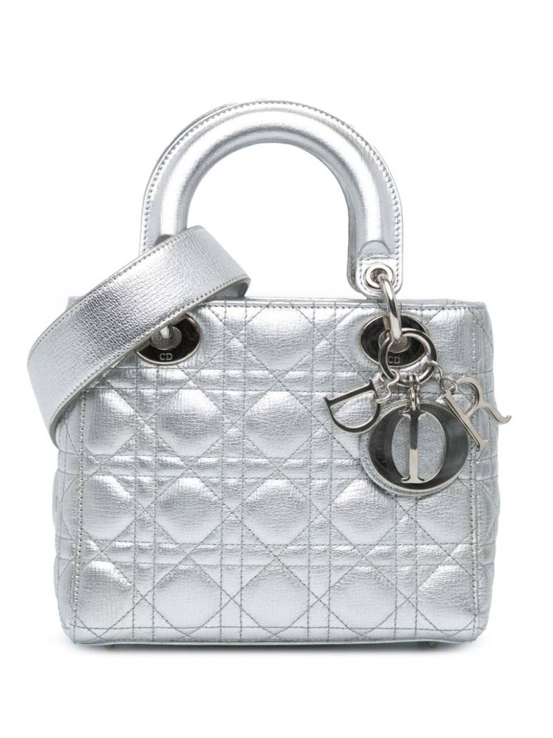 Christian Dior Pre-Owned 2017 Small Calfskin Cannage My ABCDior Lady Dior satchel - Silver von Christian Dior Pre-Owned