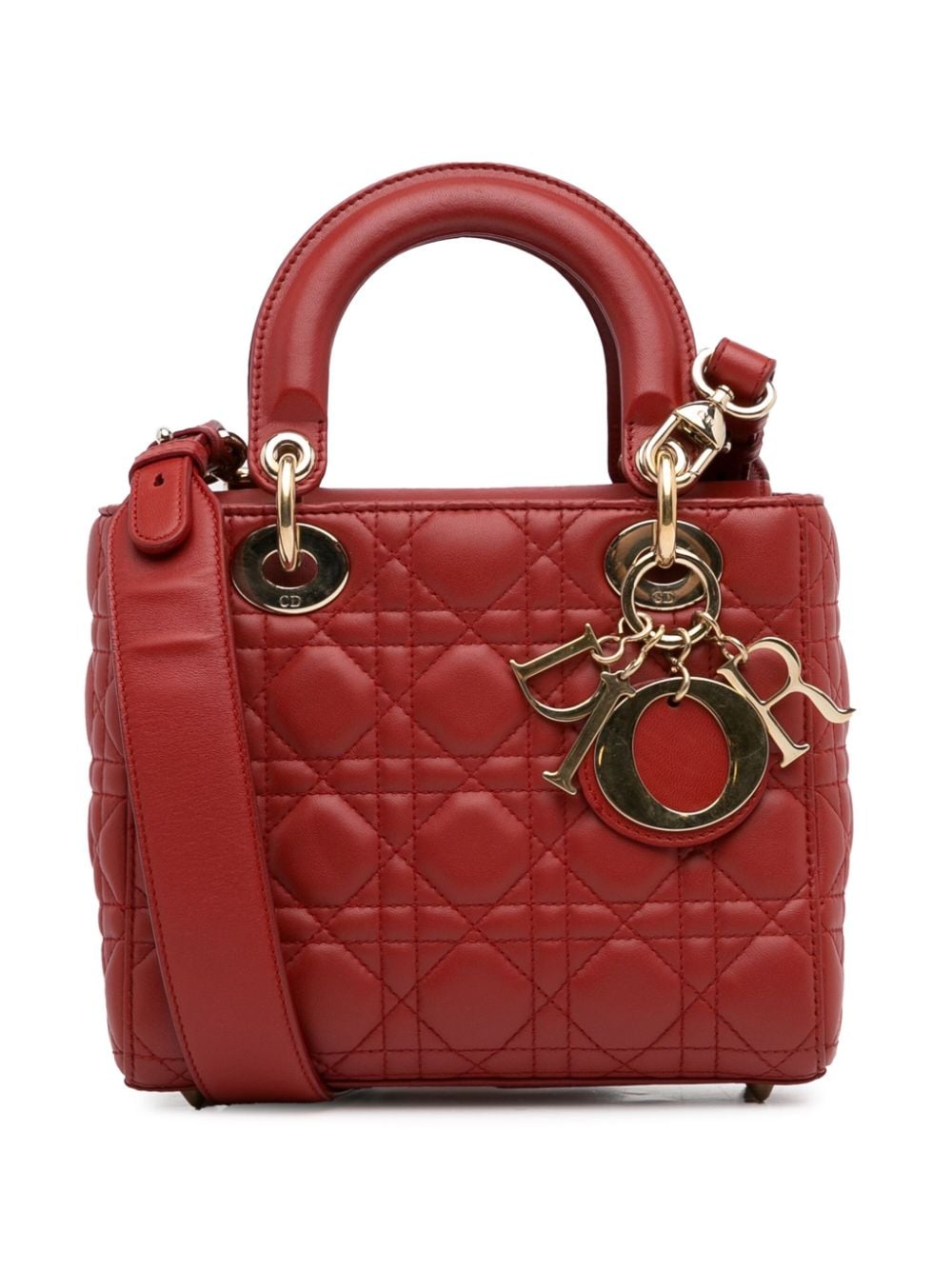 Christian Dior Pre-Owned 2017 Small Lambskin Cannage My ABCDior Lady Dior satchel - Red von Christian Dior Pre-Owned