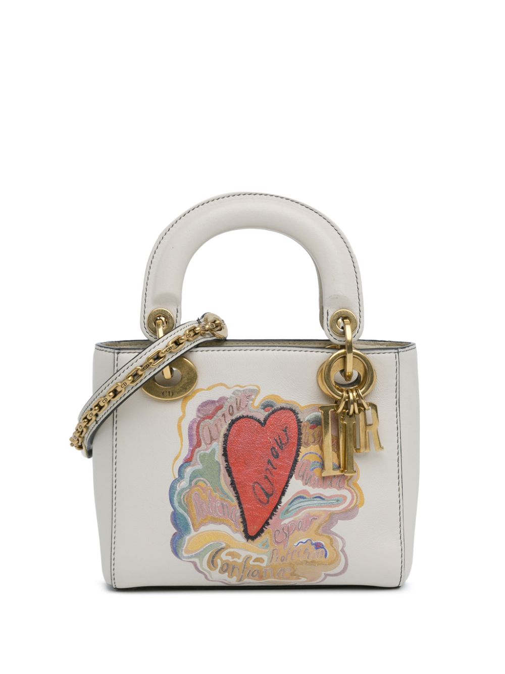 Christian Dior Pre-Owned 2018 Niki De Saint Phalle Mini Calfskin Dioramour Lady Dior satchel - White von Christian Dior Pre-Owned