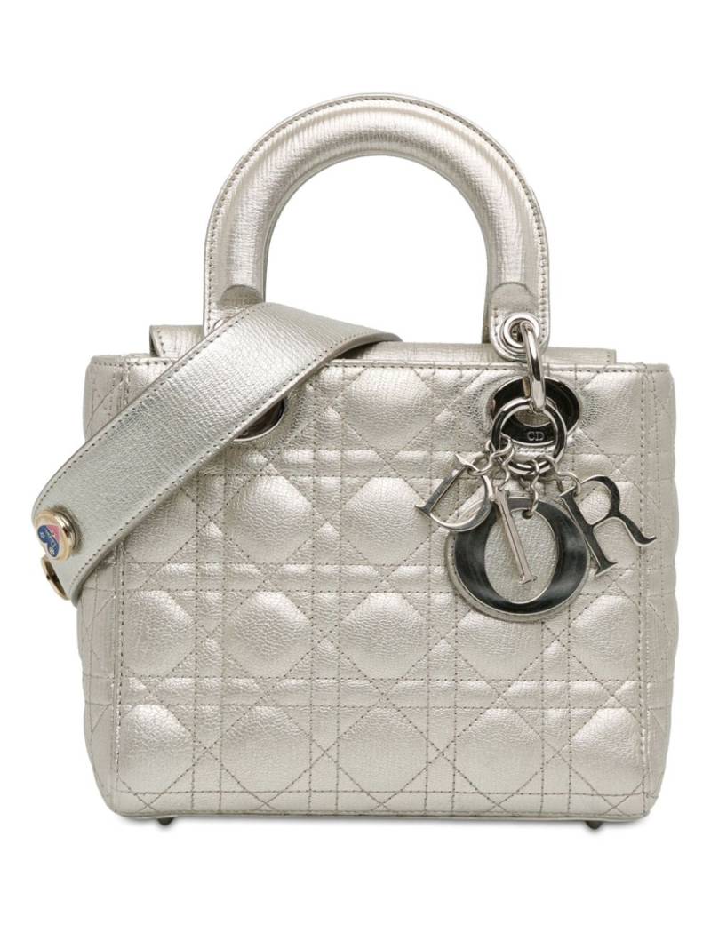 Christian Dior Pre-Owned 2018 Small Cannage My ABCDior Lady Dior Lucky Badges satchel - Silver von Christian Dior Pre-Owned