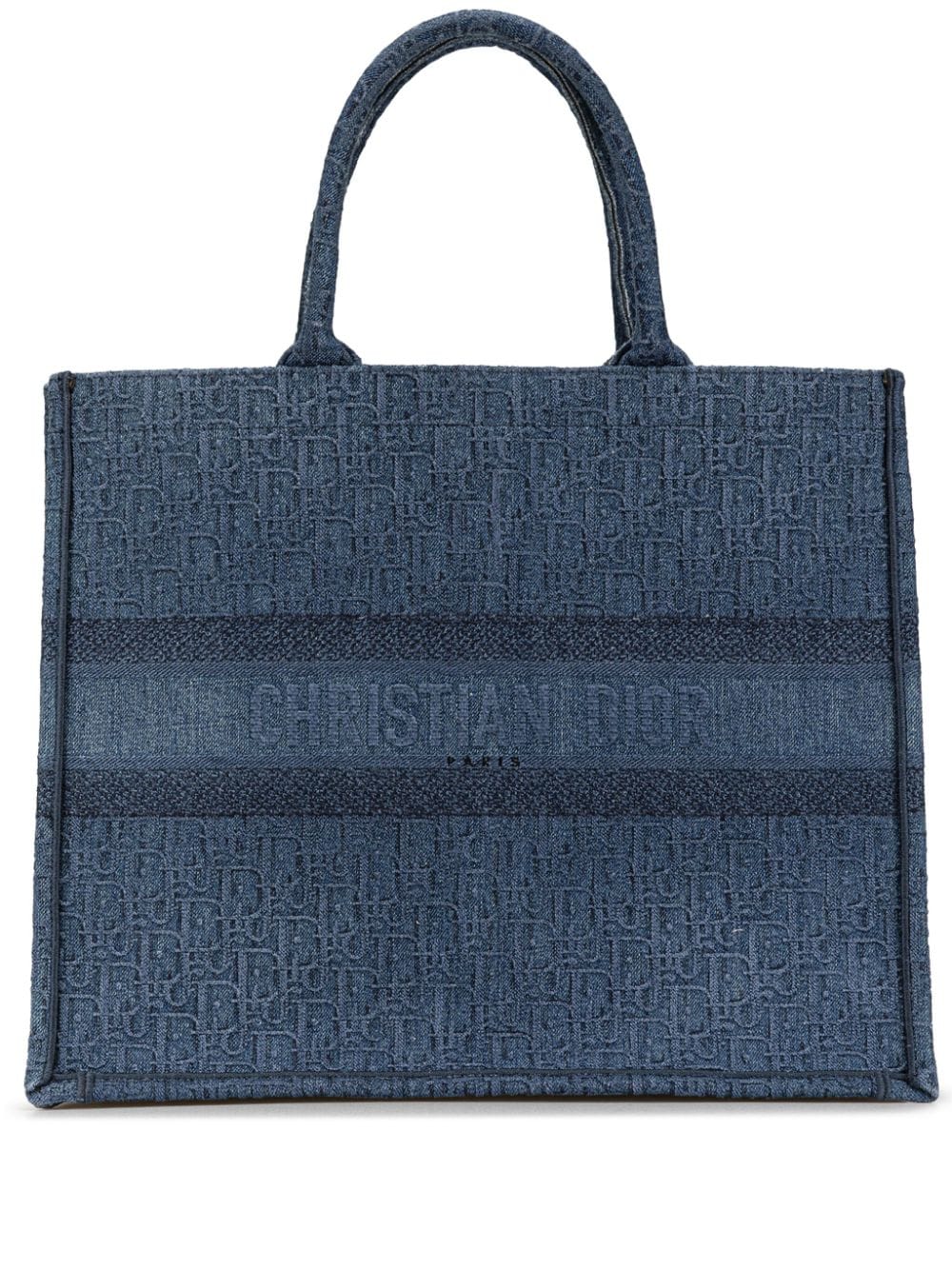 Christian Dior Pre-Owned 2019 Large Oblique Denim Book tote bag - Blue von Christian Dior Pre-Owned