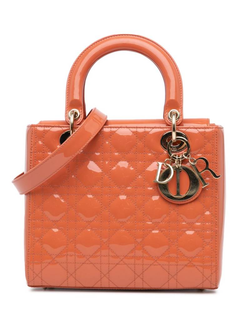 Christian Dior Pre-Owned 2019 Medium Patent Cannage Lady Dior satchel - Orange von Christian Dior Pre-Owned