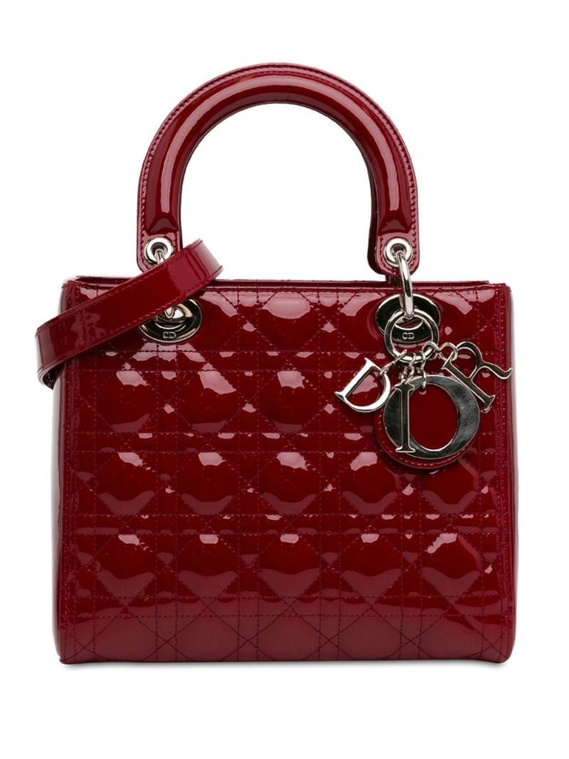 Christian Dior Pre-Owned 2019 Medium Patent Cannage Lady Dior satchel - Red von Christian Dior Pre-Owned