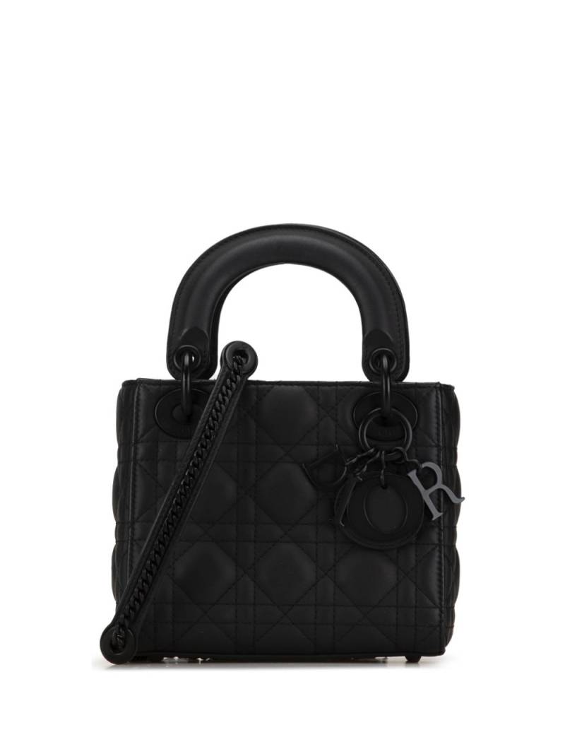 Christian Dior Pre-Owned 2019 Mini Ultra Matte Calfskin Cannage Lady Dior satchel - Black von Christian Dior Pre-Owned