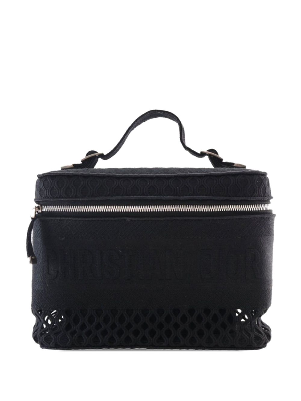 Christian Dior Pre-Owned 2020 Canvas Mesh Embroidered Diortravel Case vanity bag - Black von Christian Dior Pre-Owned