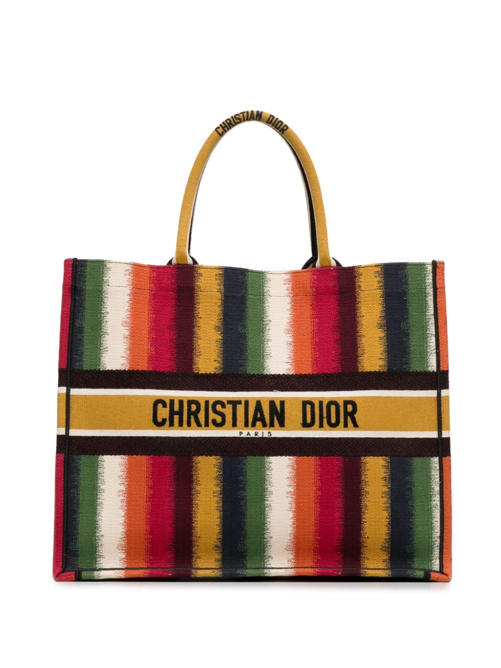 Christian Dior Pre-Owned 2020 Large Striped Book tote bag - Yellow von Christian Dior Pre-Owned