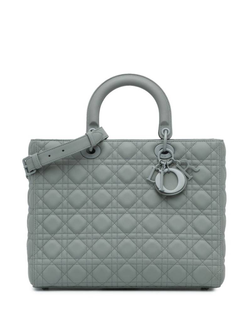 Christian Dior Pre-Owned 2020 Large Ultra Matte Calfskin Cannage Lady Dior satchel - Grey von Christian Dior Pre-Owned