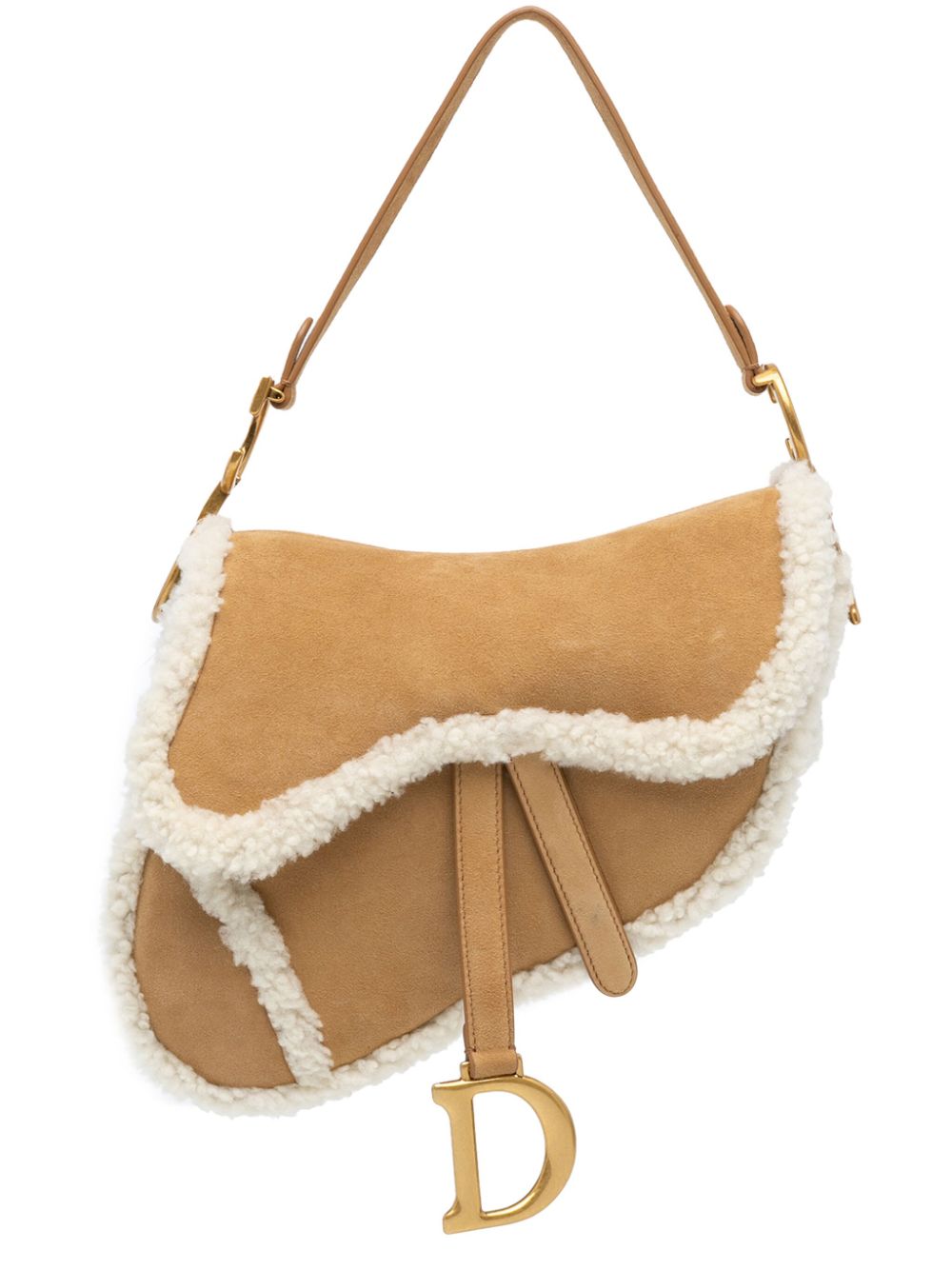 Christian Dior Pre-Owned 2020 Shearling Suede Saddle shoulder bag - Brown von Christian Dior Pre-Owned