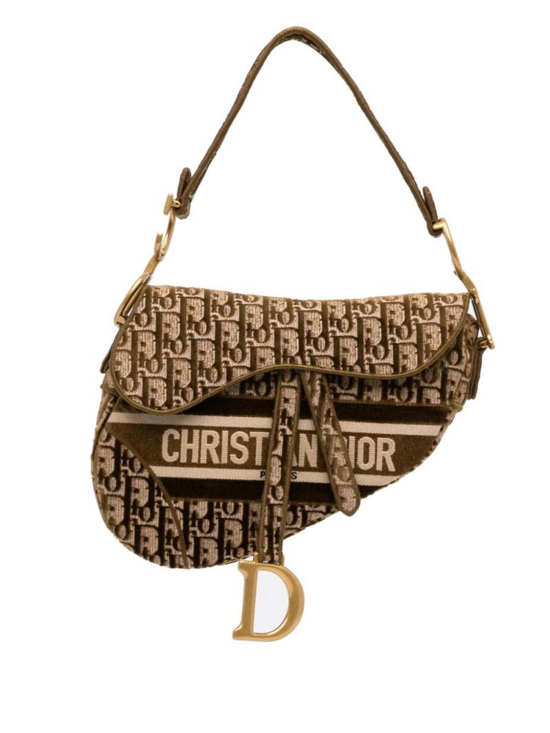 Christian Dior Pre-Owned 2020 Velvet Oblique Saddle shoulder bag - Brown von Christian Dior Pre-Owned