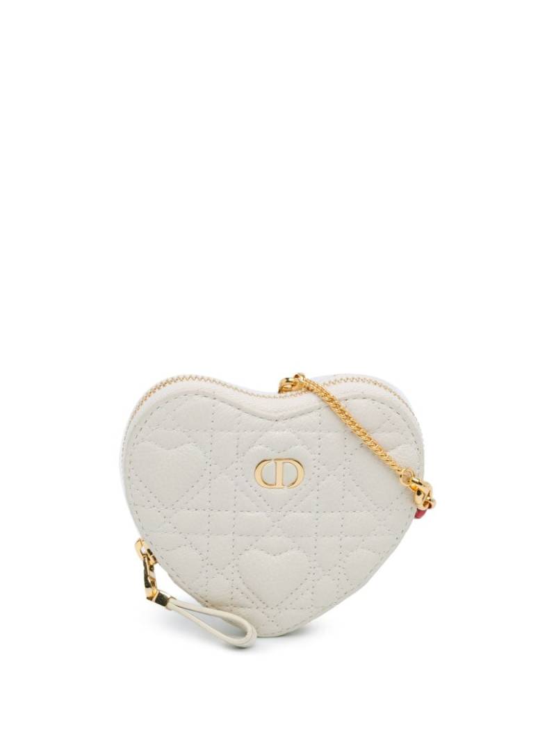 Christian Dior Pre-Owned 2021 DiorAmour Caro Heart Pouch with Chain crossbody bag - White von Christian Dior Pre-Owned