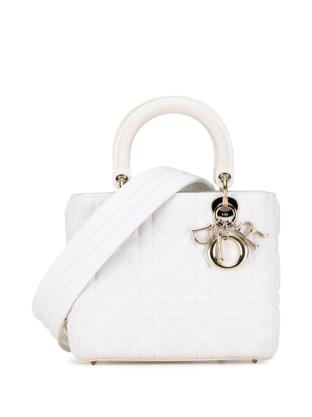 Christian Dior Pre-Owned 2021 Medium Mesh Cannage Lady Dior satchel - White von Christian Dior Pre-Owned