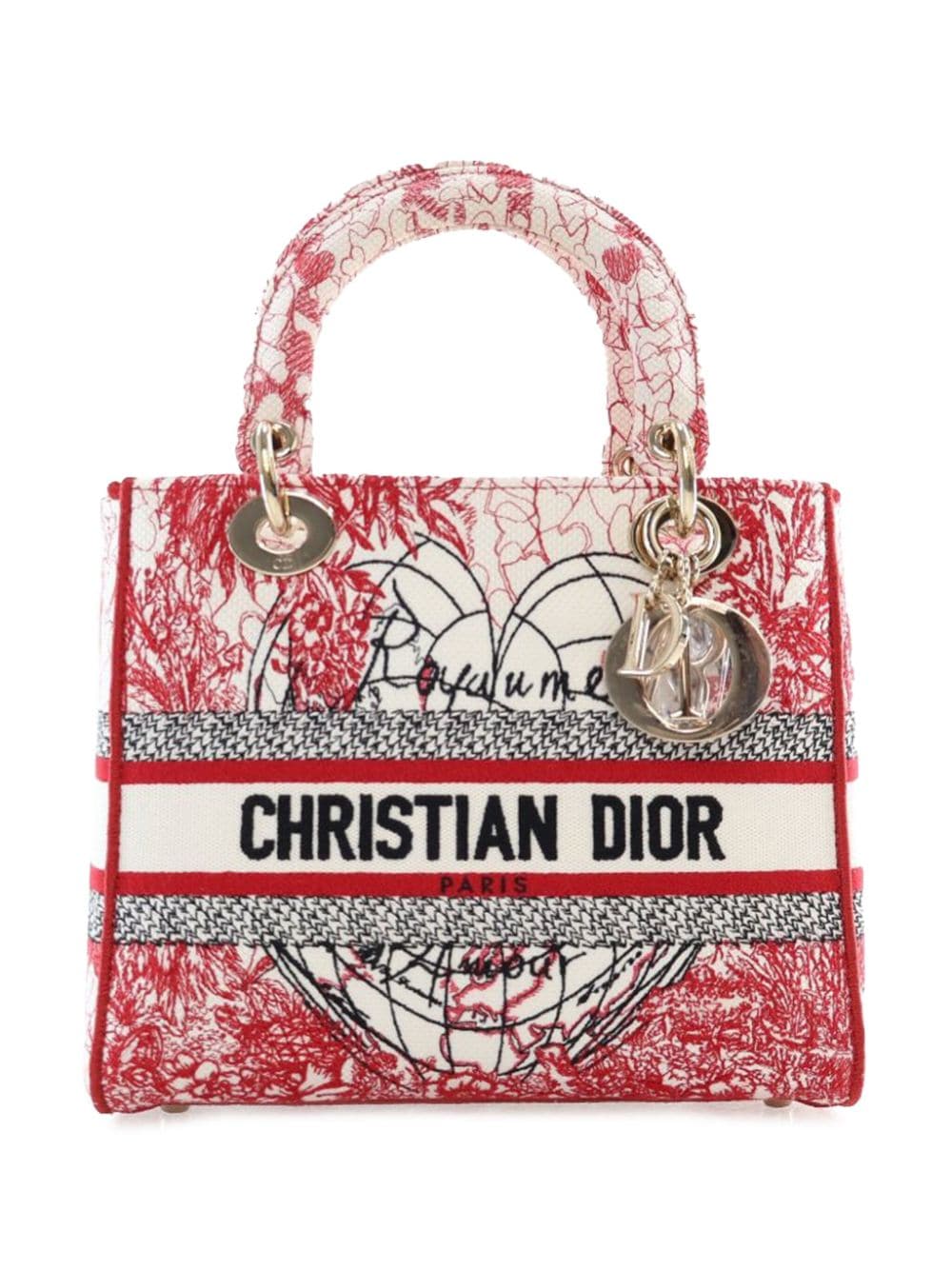 Christian Dior Pre-Owned 2021 Medium Royale d'Amour Lady D-Lite satchel - Red von Christian Dior Pre-Owned