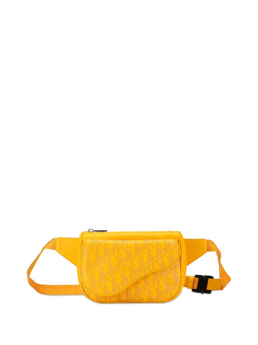 Christian Dior Pre-Owned 2021 Oblique Galaxy Leather World Tour Saddle belt bag - Yellow von Christian Dior Pre-Owned
