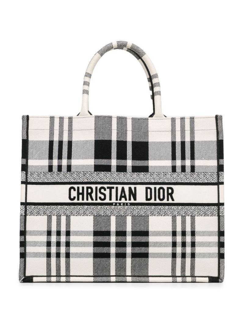 Christian Dior Pre-Owned 2022 Large Check'n'Dior Book tote bag - White von Christian Dior Pre-Owned