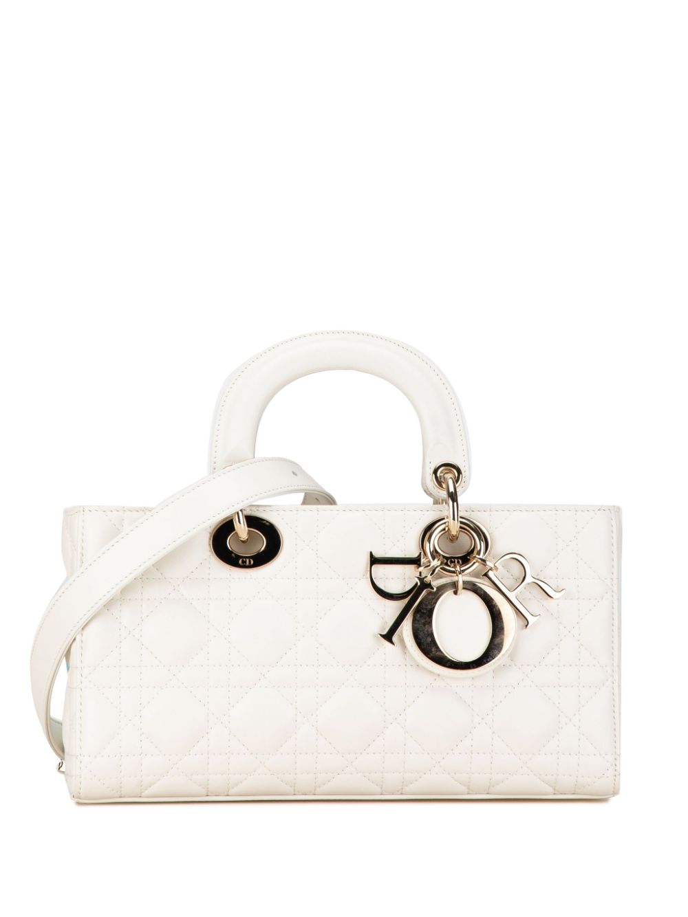 Christian Dior Pre-Owned 2022 Medium Lambskin Cannage Lady D-Joy satchel - White von Christian Dior Pre-Owned