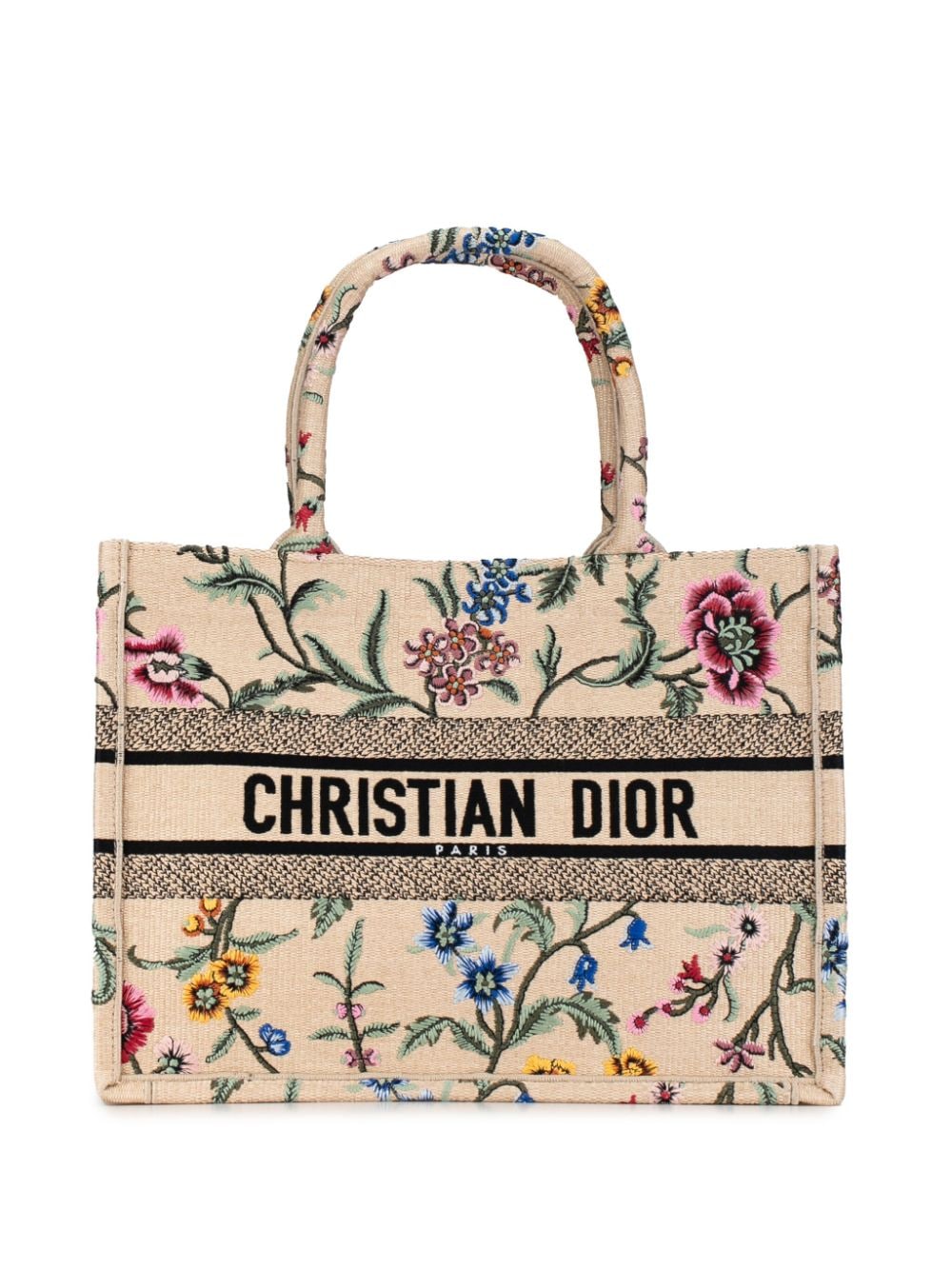 Christian Dior Pre-Owned 2022 Medium Petite Fleurs Raffia Book tote bag - Brown von Christian Dior Pre-Owned
