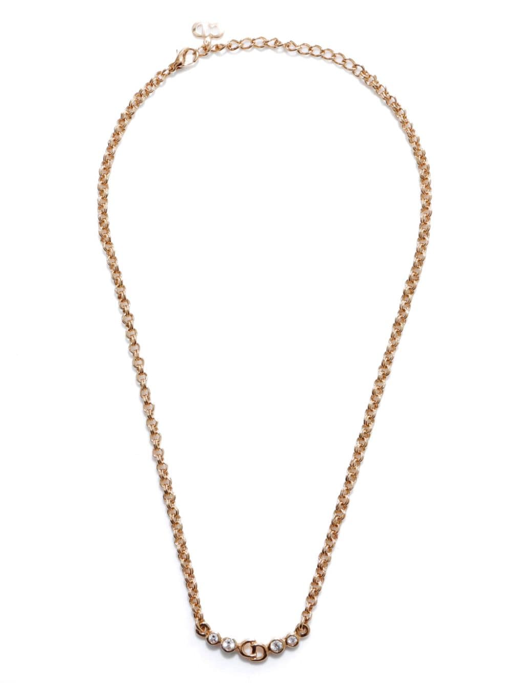 Christian Dior Pre-Owned CD rhinestone-embellished necklace - Gold von Christian Dior Pre-Owned