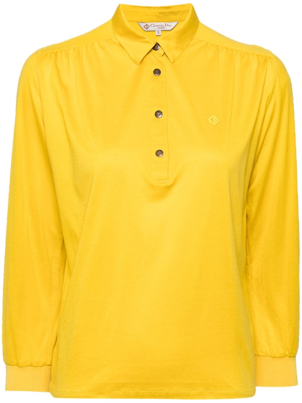 Christian Dior Pre-Owned Sports Logo long-sleeves polo shirt - Yellow von Christian Dior Pre-Owned