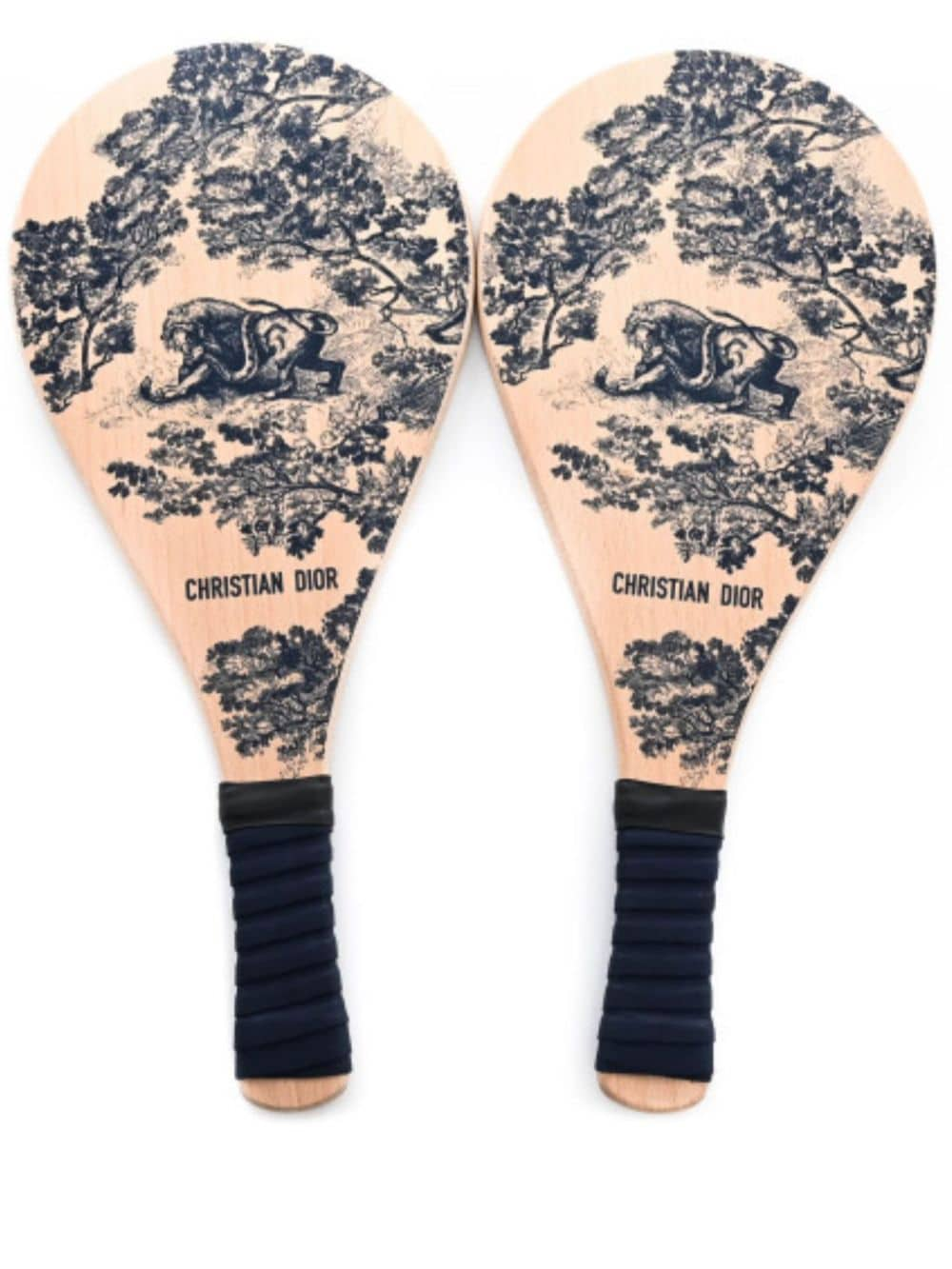 Christian Dior Pre-Owned Toile de Jouy beach rackets and ball - Brown von Christian Dior Pre-Owned