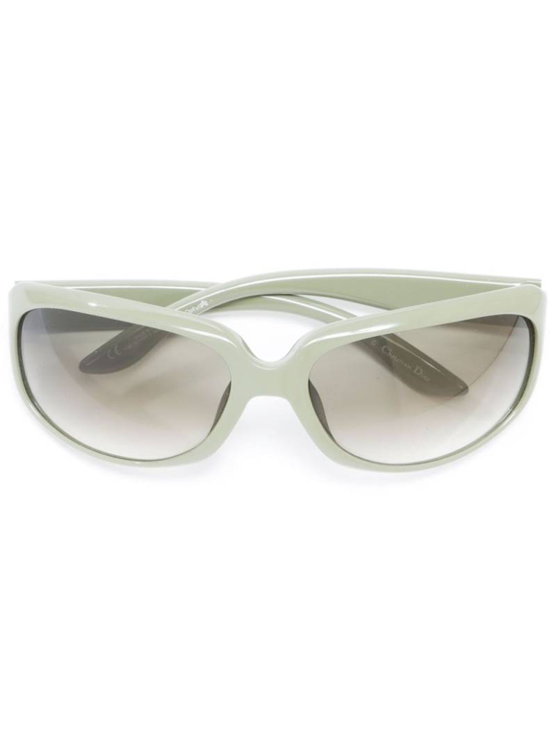 Christian Dior Pre-Owned appliqué rectangle-frame sunglasses - Green von Christian Dior Pre-Owned