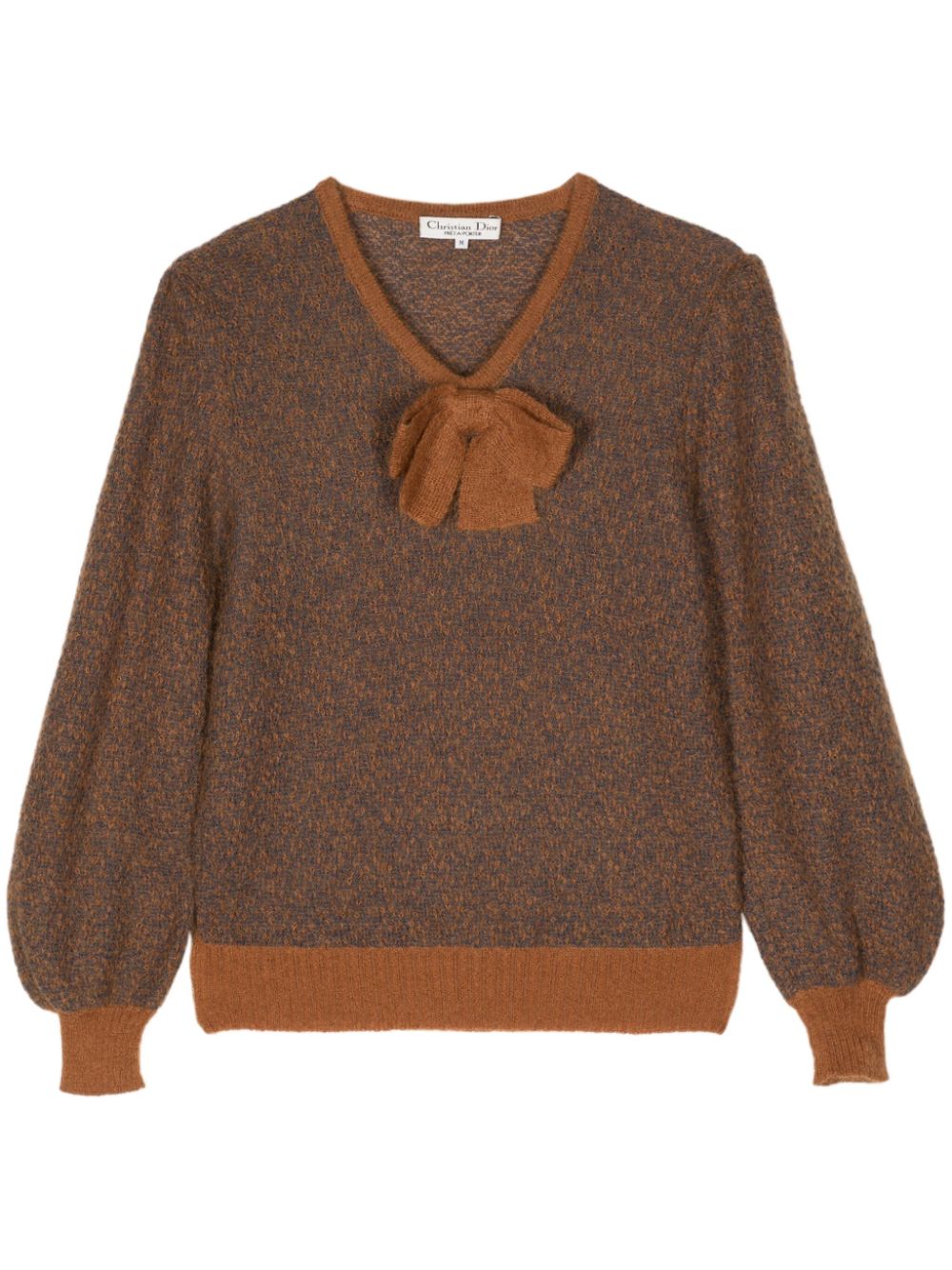 Christian Dior Pre-Owned bow-appliqué knitted jumper - Brown von Christian Dior Pre-Owned