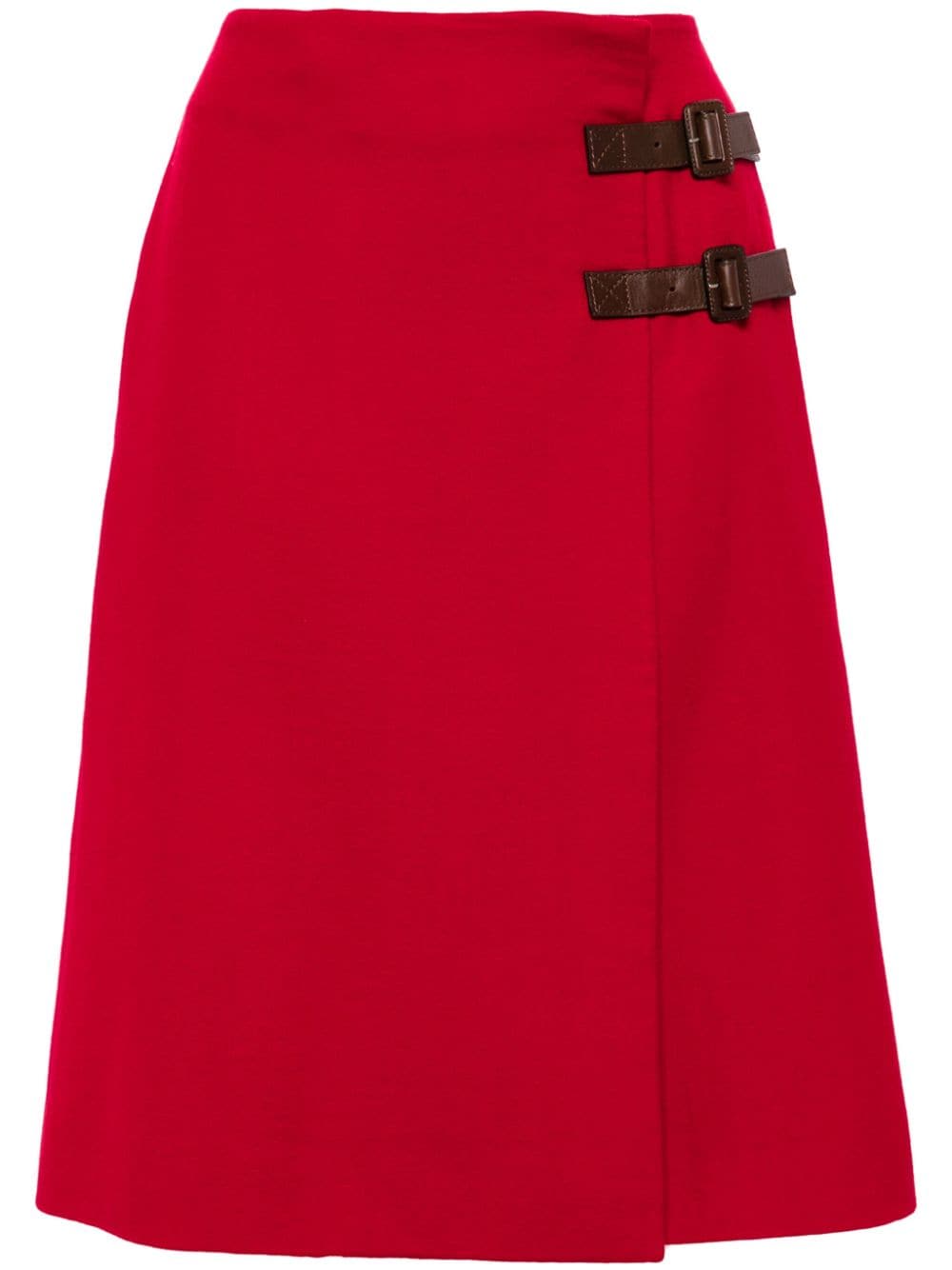 Christian Dior Pre-Owned buckle-strap wool skirt - Red von Christian Dior Pre-Owned