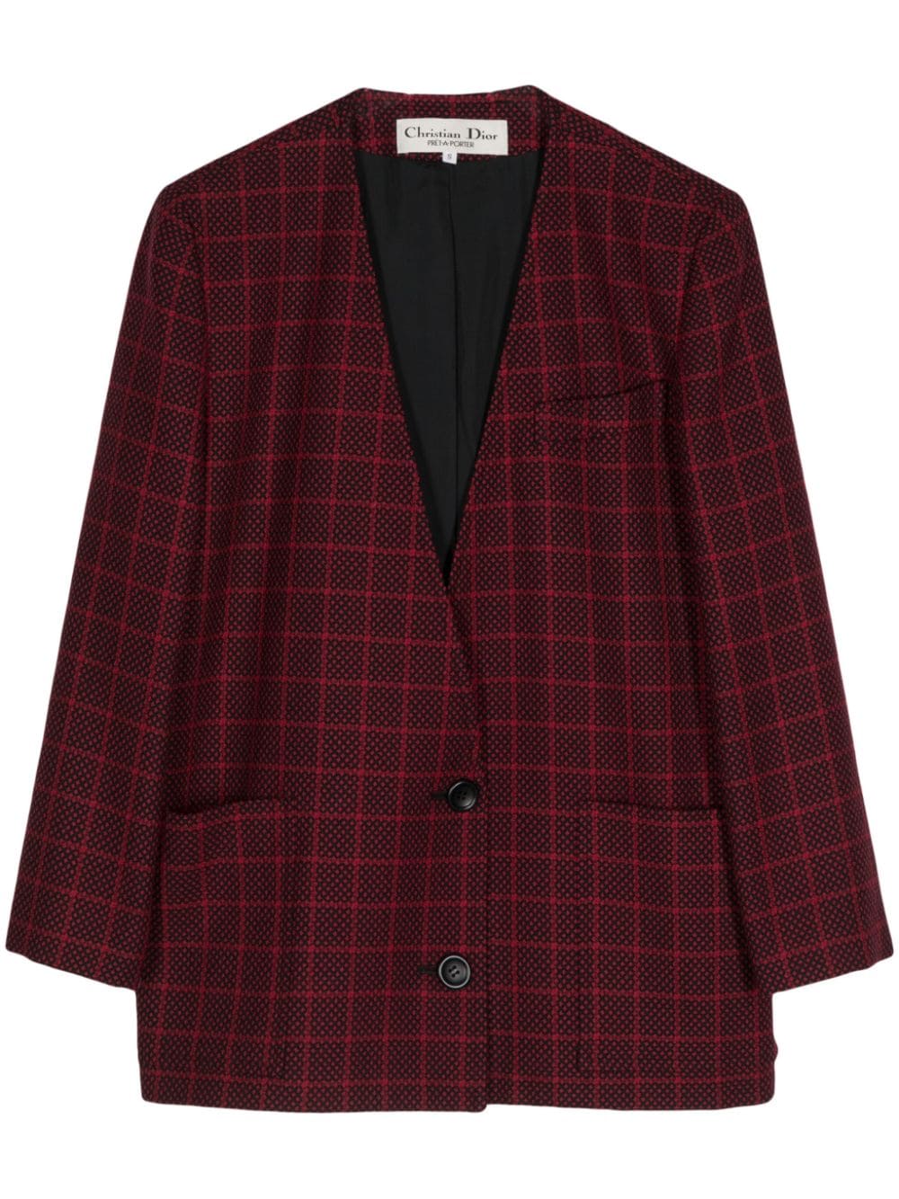 Christian Dior Pre-Owned checked single-breasted blazer - Red von Christian Dior Pre-Owned