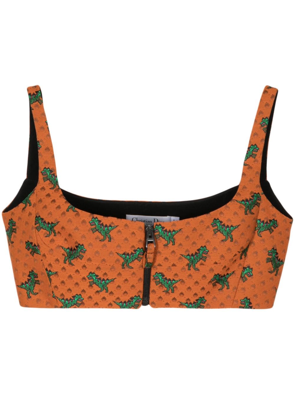 Christian Dior Pre-Owned dinosaur-embroidered cropped top - Orange von Christian Dior Pre-Owned