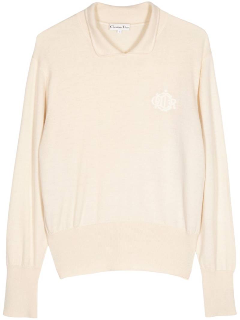 Christian Dior Pre-Owned embroidered logo jumper - Neutrals von Christian Dior Pre-Owned