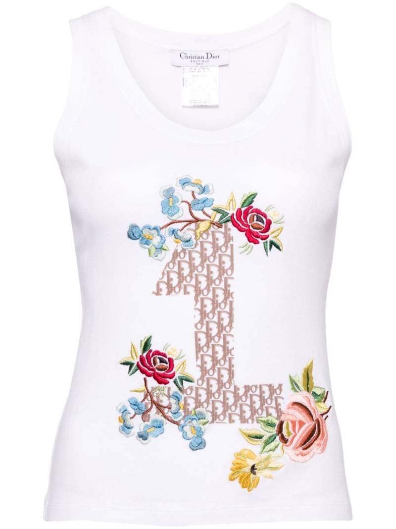 Christian Dior Pre-Owned embroidered tank top - White von Christian Dior Pre-Owned