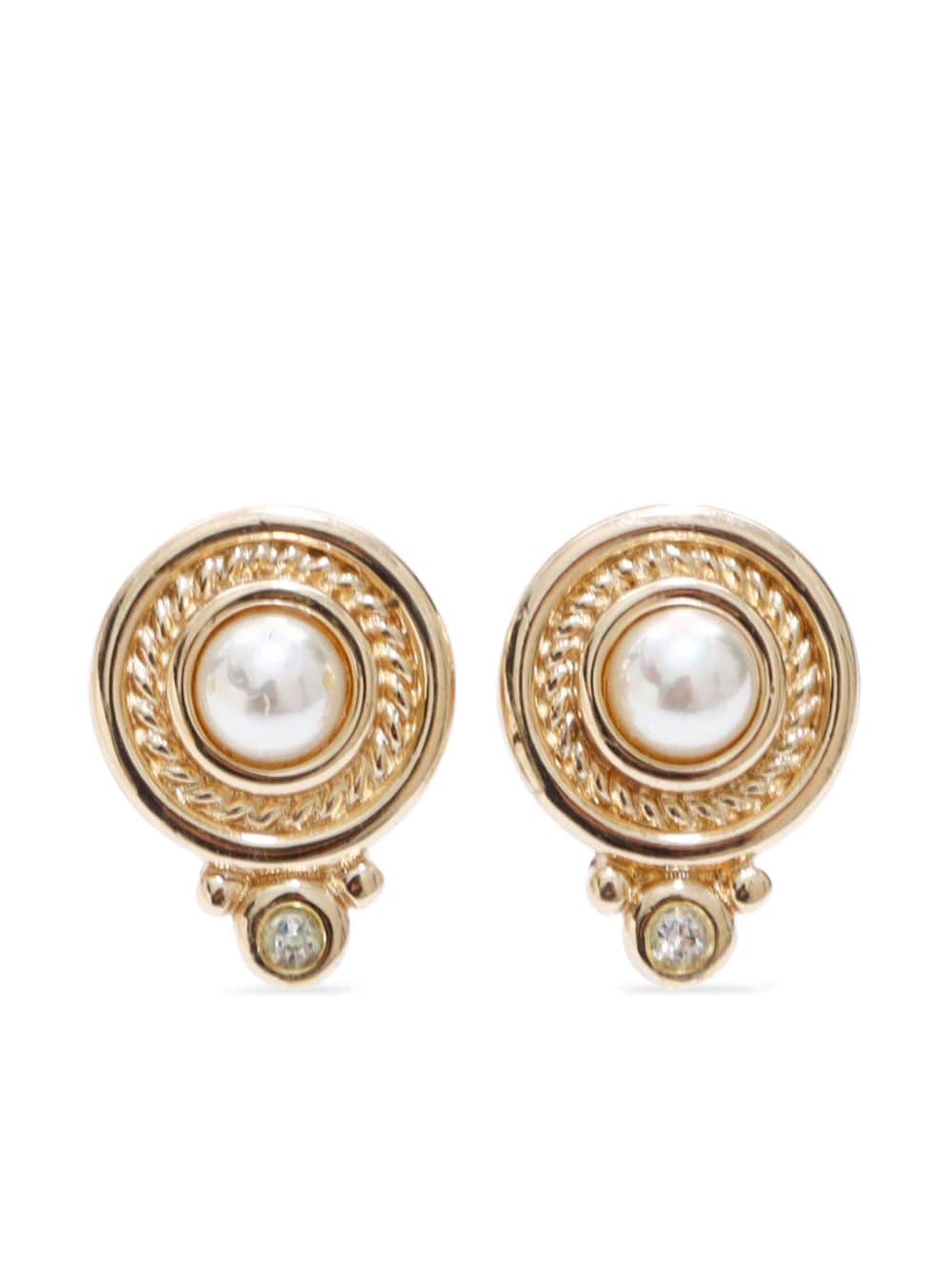 Christian Dior Pre-Owned faux-pearl clip-on earrings - Gold von Christian Dior Pre-Owned
