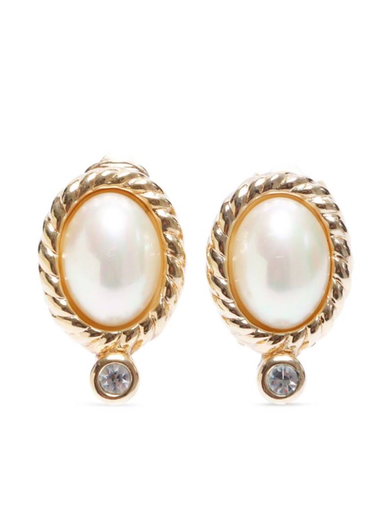 Christian Dior Pre-Owned faux-pearl clip-on earrings - Gold von Christian Dior Pre-Owned