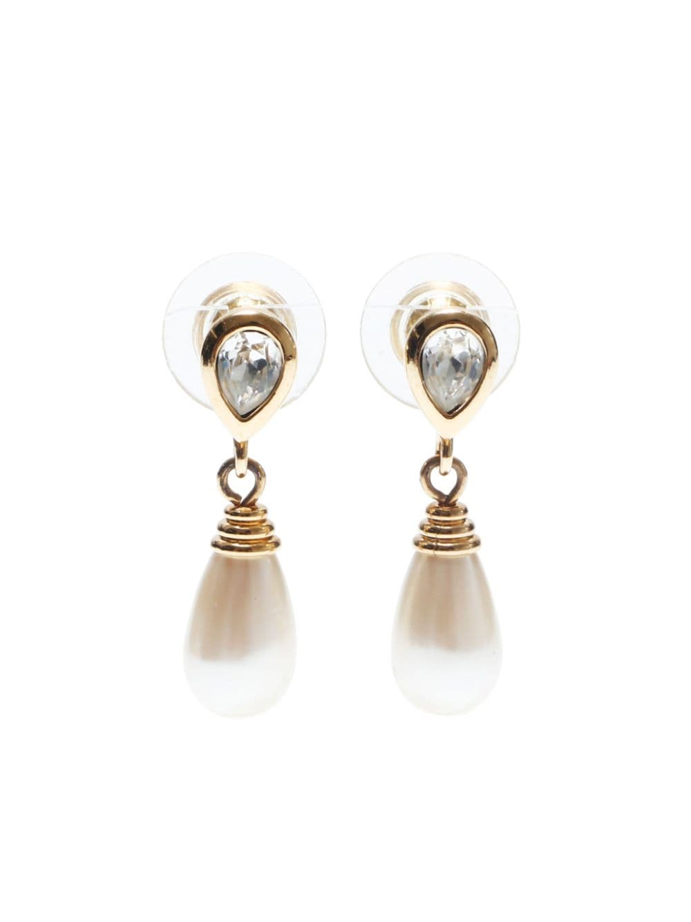 Christian Dior Pre-Owned faux-pearl drop earrings - Gold von Christian Dior Pre-Owned