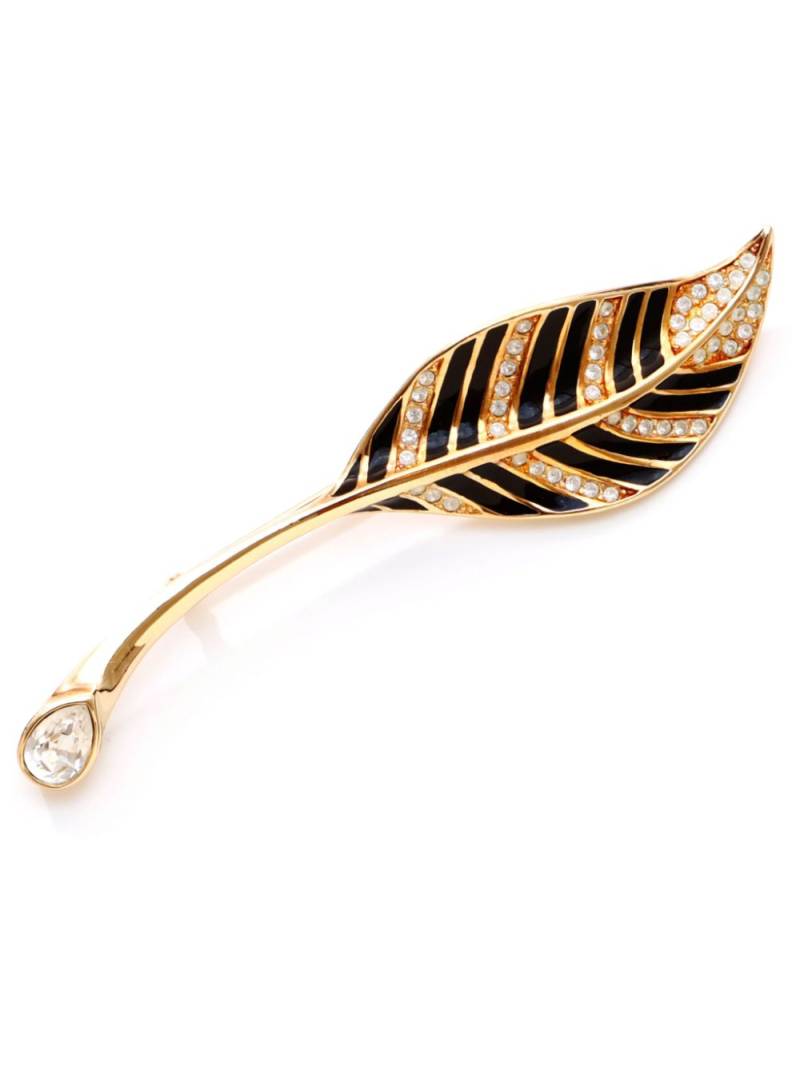 Christian Dior Pre-Owned leaf-motif brooch - Gold von Christian Dior Pre-Owned