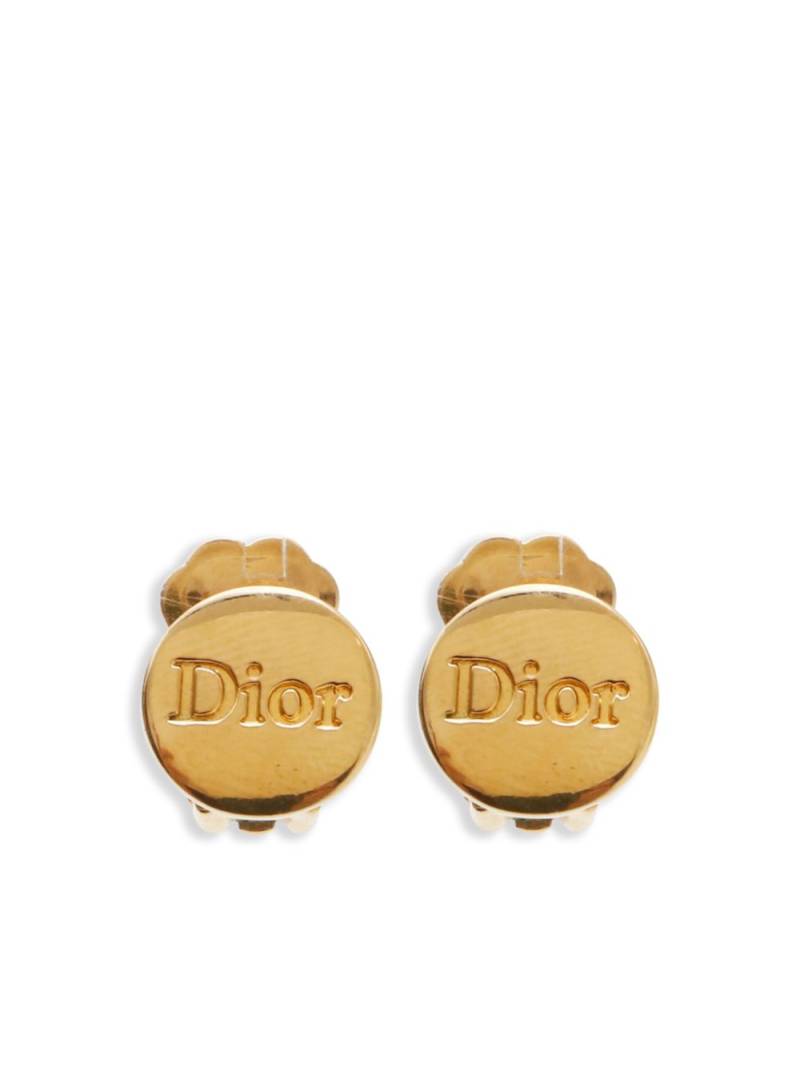 Christian Dior Pre-Owned logo-engraved clip-on earrings - Gold von Christian Dior Pre-Owned