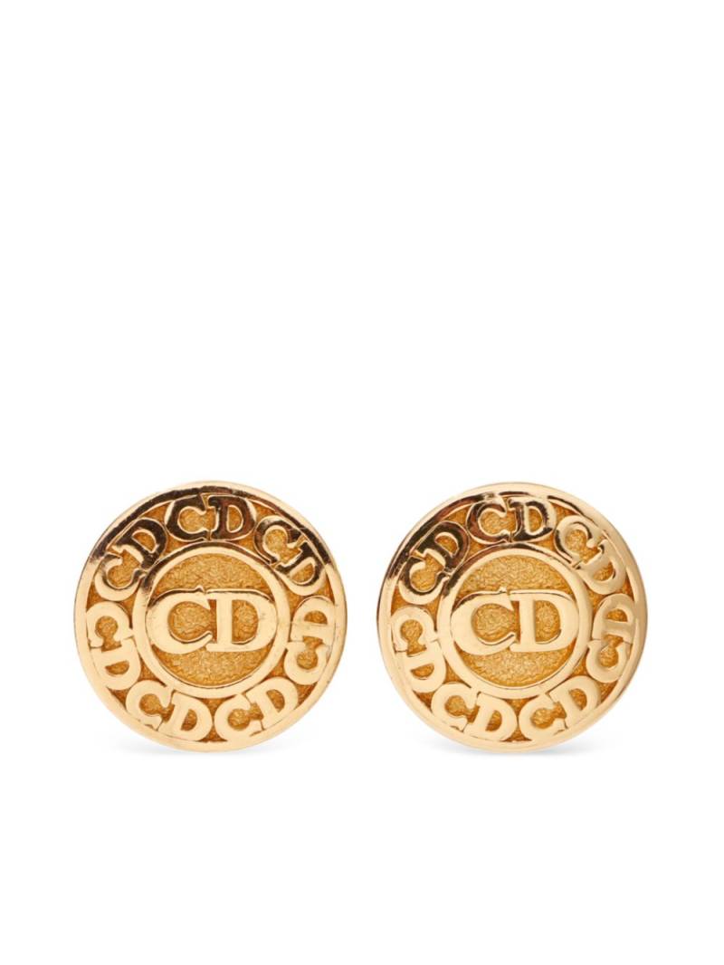 Christian Dior Pre-Owned logo-lettering clip-on earrings - Gold von Christian Dior Pre-Owned