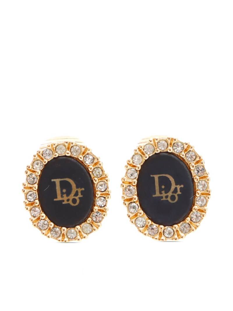 Christian Dior Pre-Owned logo-lettering clip-on earrings - Gold von Christian Dior Pre-Owned