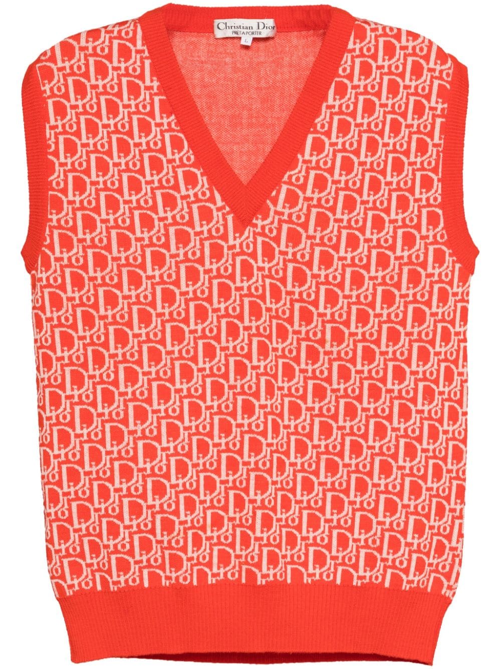 Christian Dior Pre-Owned logo-monogram v-neck vest - Red von Christian Dior Pre-Owned