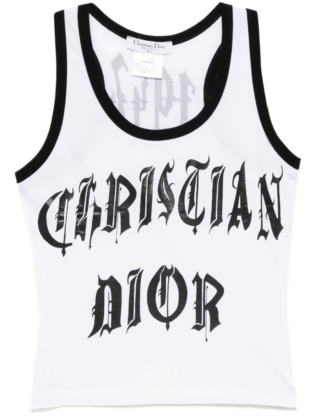 Christian Dior Pre-Owned logo-print tank top - White von Christian Dior Pre-Owned