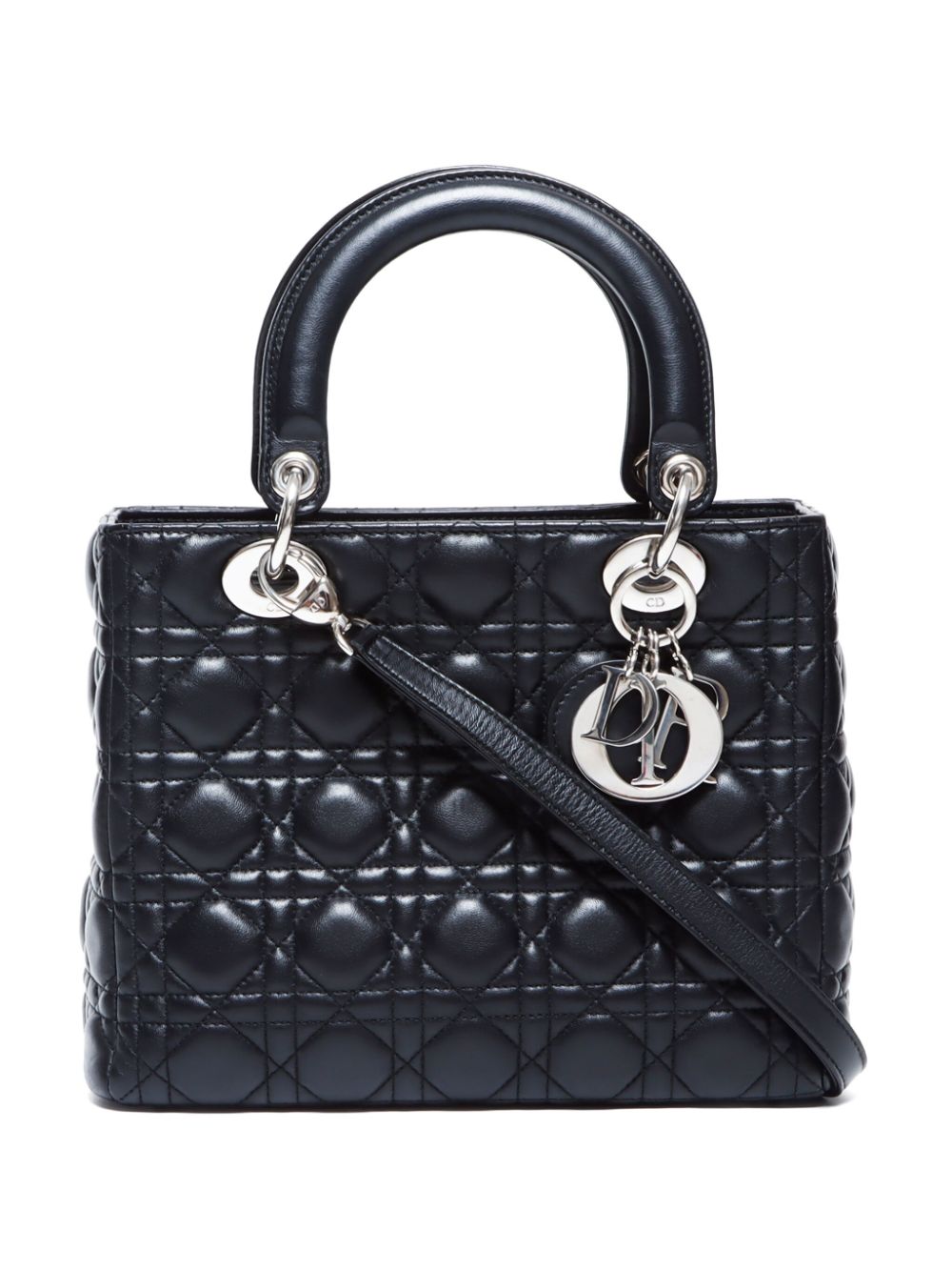 Christian Dior Pre-Owned medium Cannage Lady Dior two-way handbag - Black von Christian Dior Pre-Owned